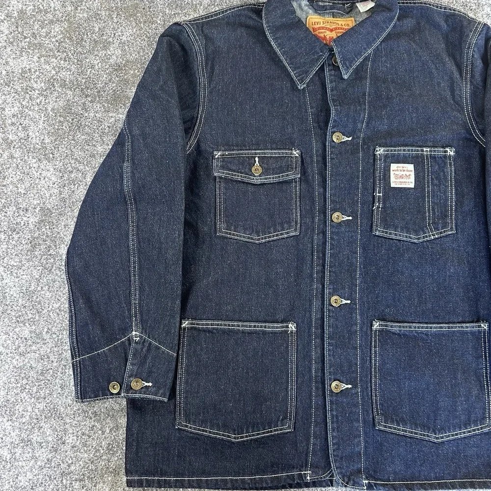 Levi's Berkeley Chore Coat Denim Jacket Men's M Relaxed Cotton Dark Wash